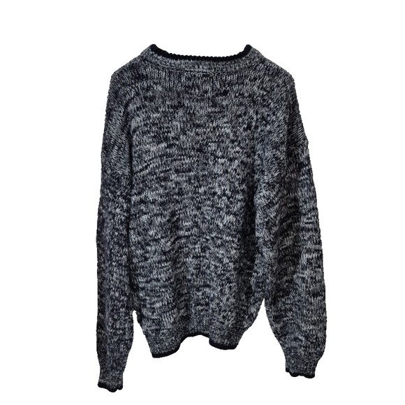 FRONTLINE Sweater Mens XL Blue Abstract Chunky Knit Ski Long Sleeve Pullover VTG - Picture 2 of 7